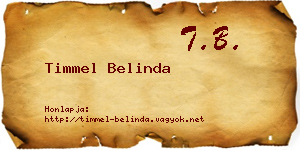 Timmel Belinda névjegykártya